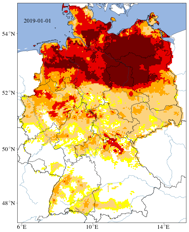 Drought Situation, last 12 months, uppermost 25 cm.